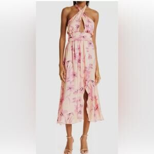 RAMY BROOK 
Luna Floral Halter Midi-Dress